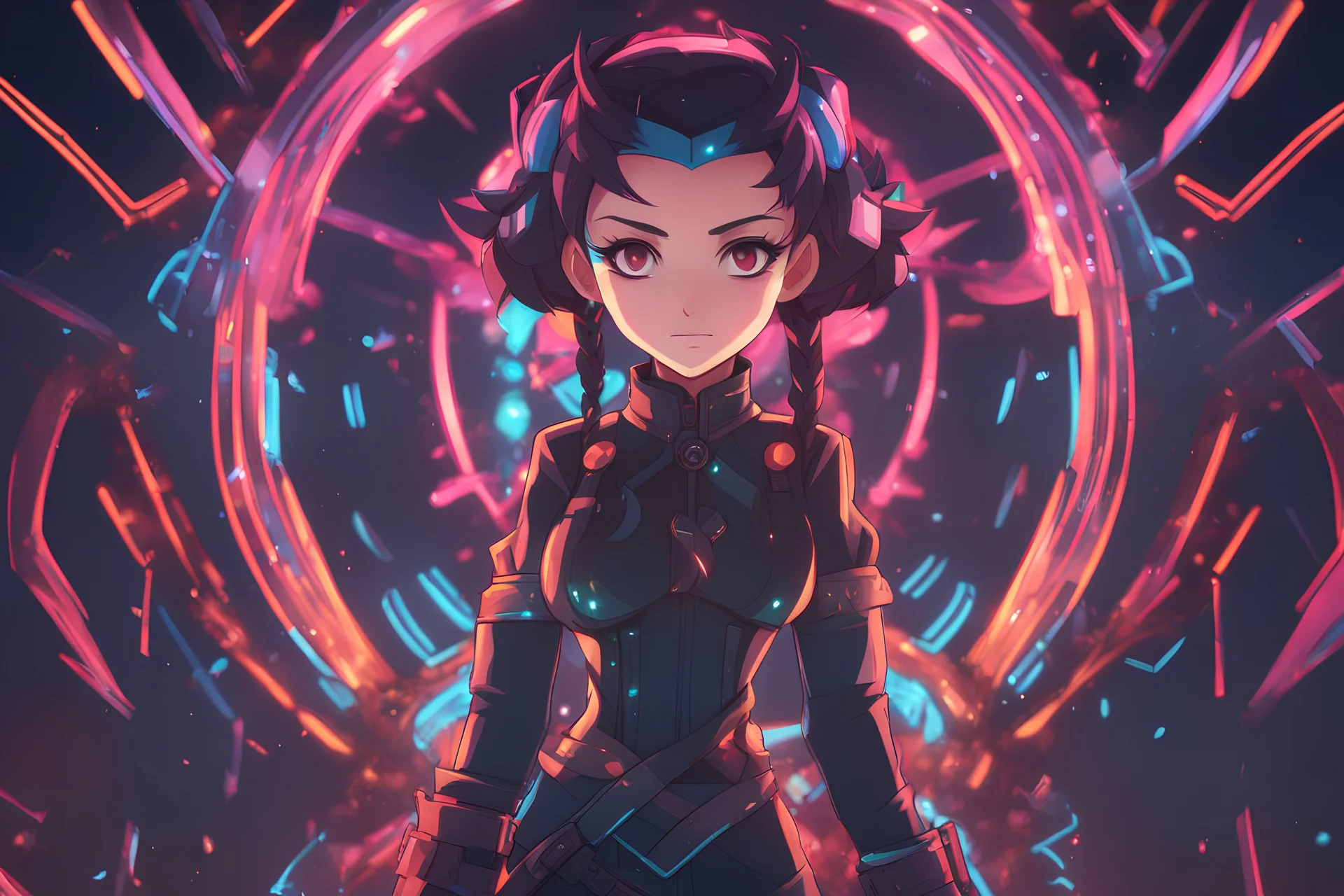 Jinx in 8k anime 2D animation artstyle, neon effect, full body, intricate details, highly detailed, high details, detailed portrait, masterpiece,ultra detailed, ultra quality