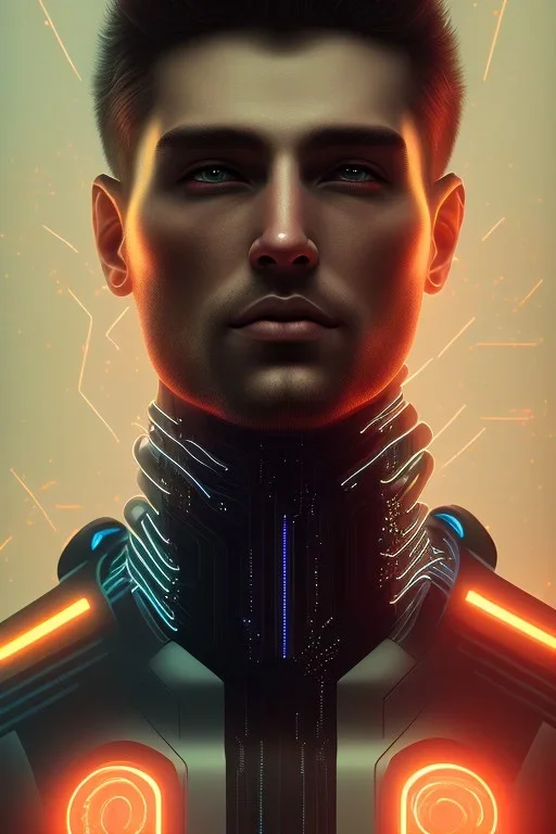 cyberpunk, head, men, portrai, tron