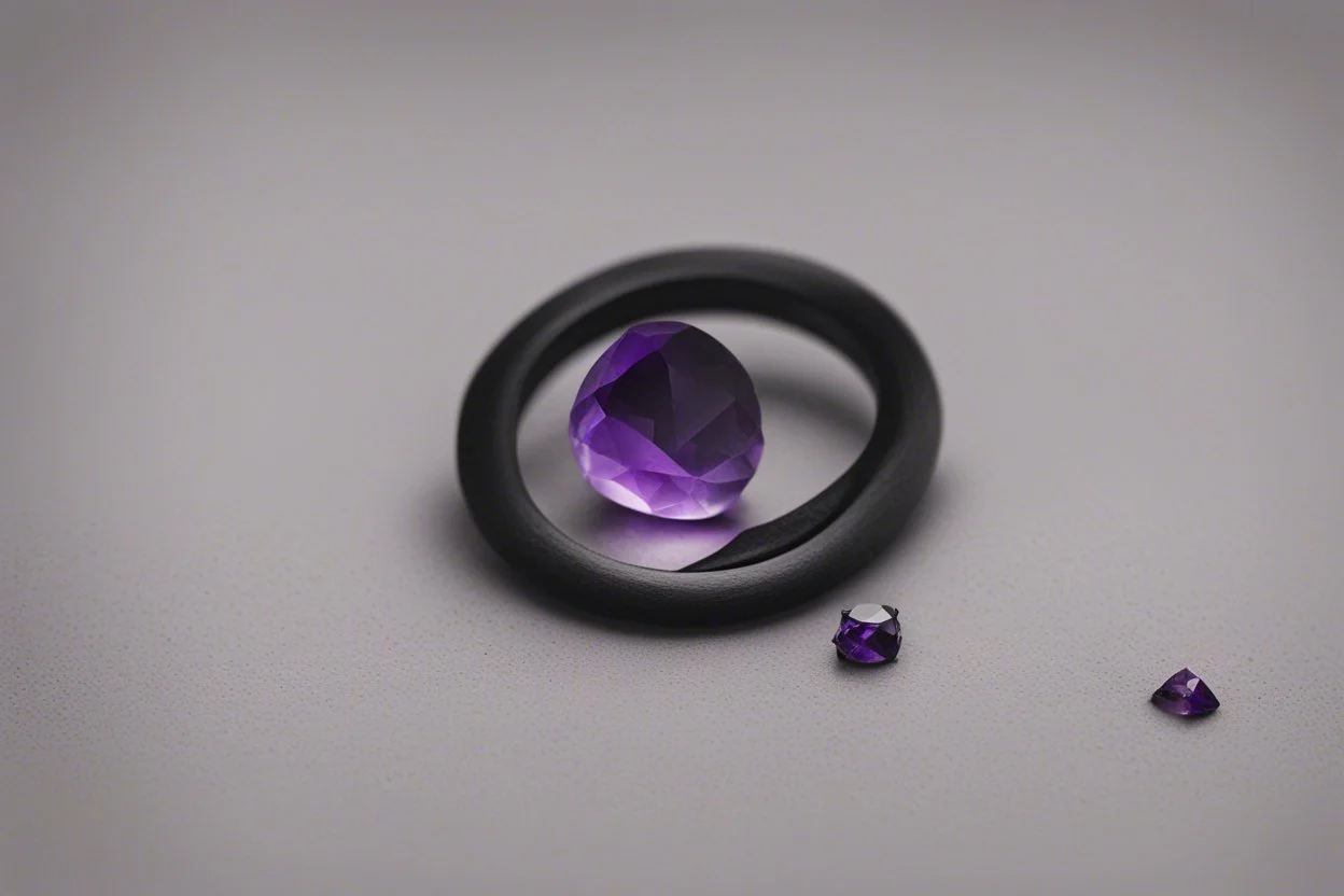 небольшое чёрное кольцо с лиловым камнем выпало на пол.