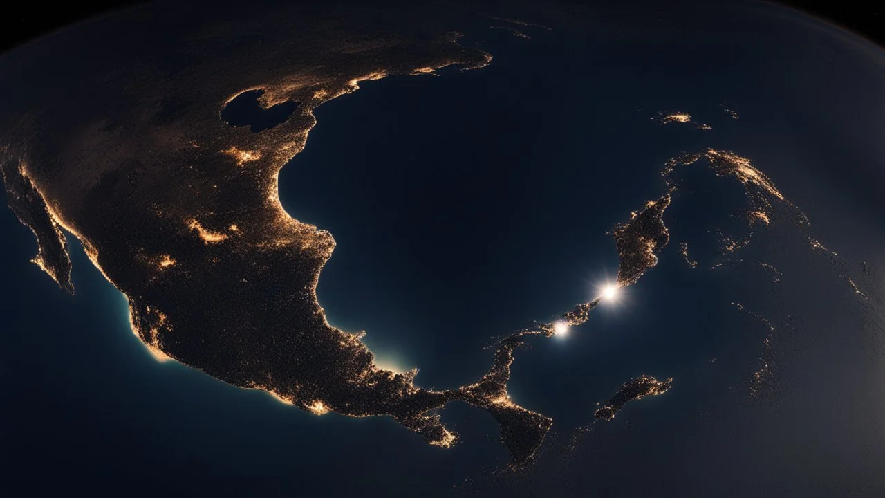 تصوير جوي للأرض من الفضاء، حيث يظهر الكوكب الأزرق الجميل في خلفية مظلمة وغامضة. تتلألأ سطح الأرض بألوانها المتعددة، ويتجلى لمحة من السحب والمحيطات. تنعكس ضوء الشمس بلطف على الجانب المضاء، مشيرةً إلى التنوع والجمال الذي تحمله هذه الكوكبة المعجزة.