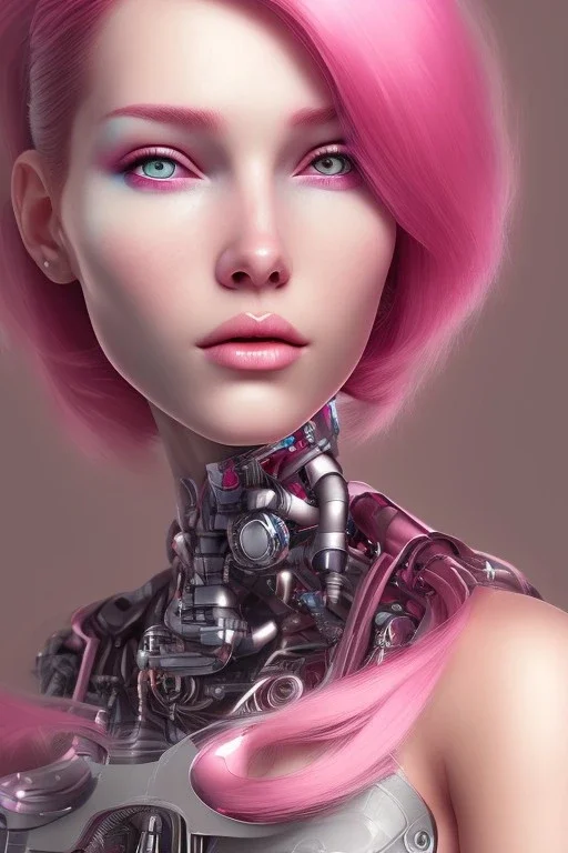 cyborg, pink hair,seven , perfekt, real, dream