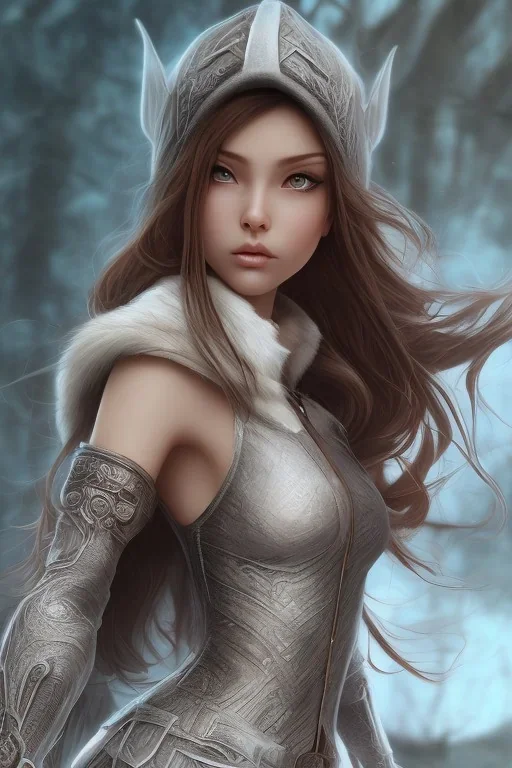 brunette elf, normal skin, 8k, anatomically correct, smooth skin, anatomically perfect face, anatomically perfect ears, anatomically perfect body in frame, beautiful perfect face, clean face, cute fine face, dynamic pose, high definition, highly detailed, harmonious body, hyper detailed, intricate detail, intricately detailed, octane render, perfect body, pointy ears, smooth, symetrical eyes, strikingly beautiful, ultra detailed, volumetric light, visible pointy ears.