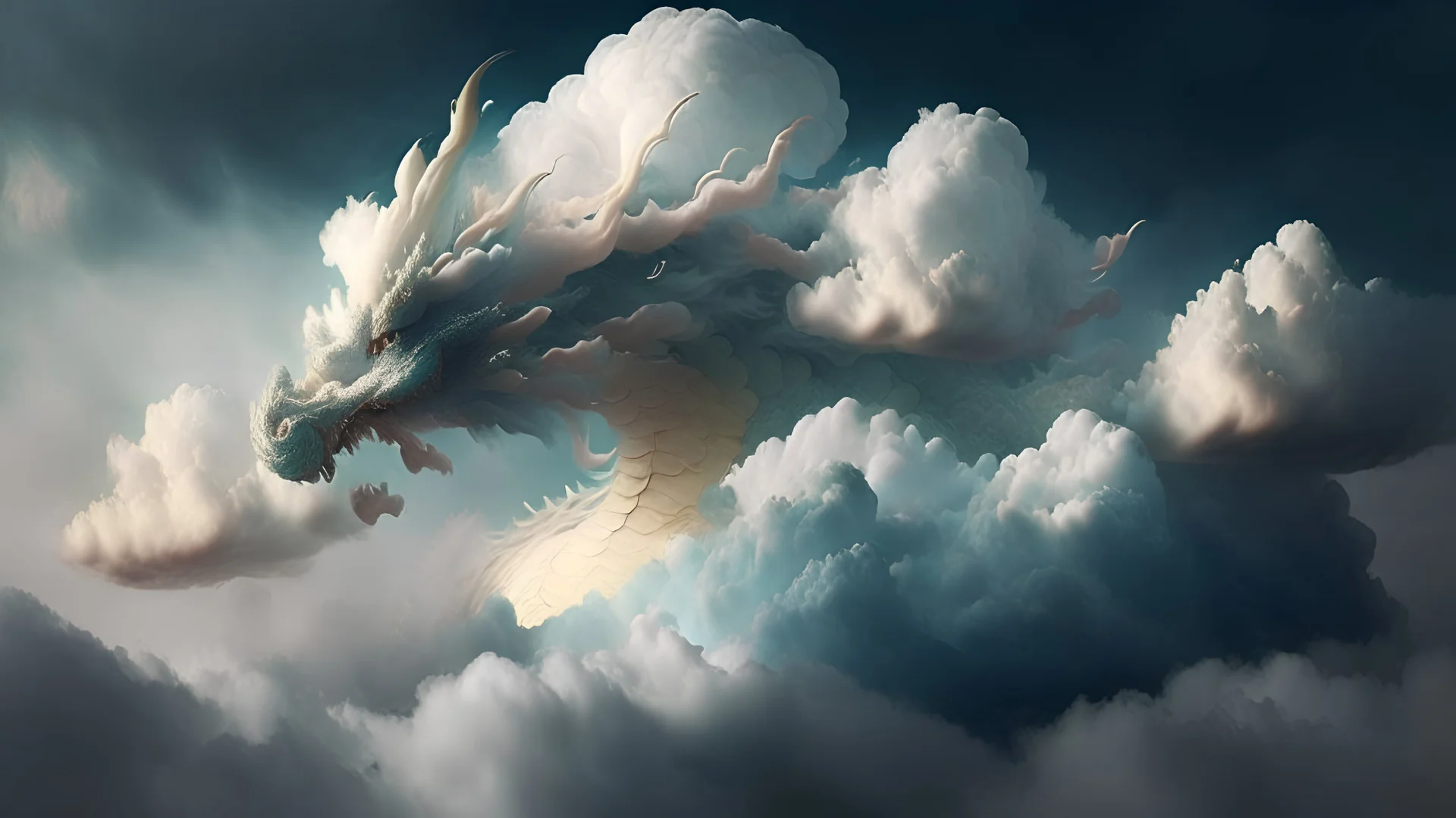 dragon in a big cloud