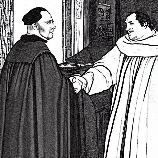 Martin Luther and Wario shaking hands