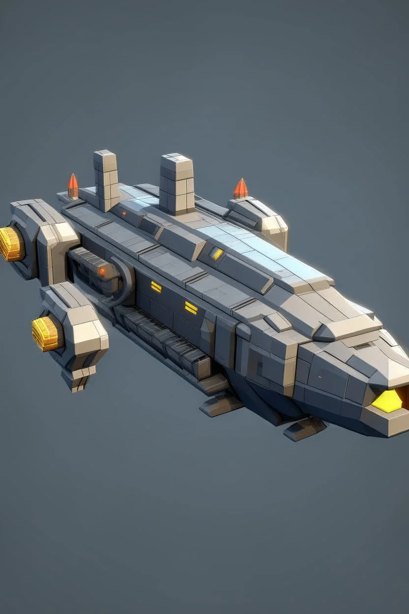 lowpoly spaceship fork