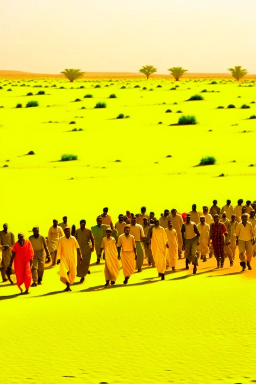 Sudan, migrating people desert