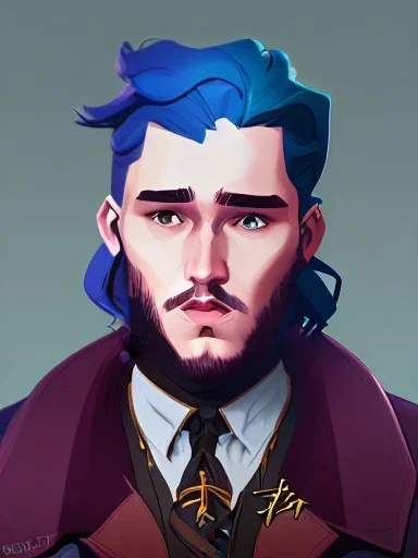 Portrait of a 30 year old strange gay wizard like John Snow