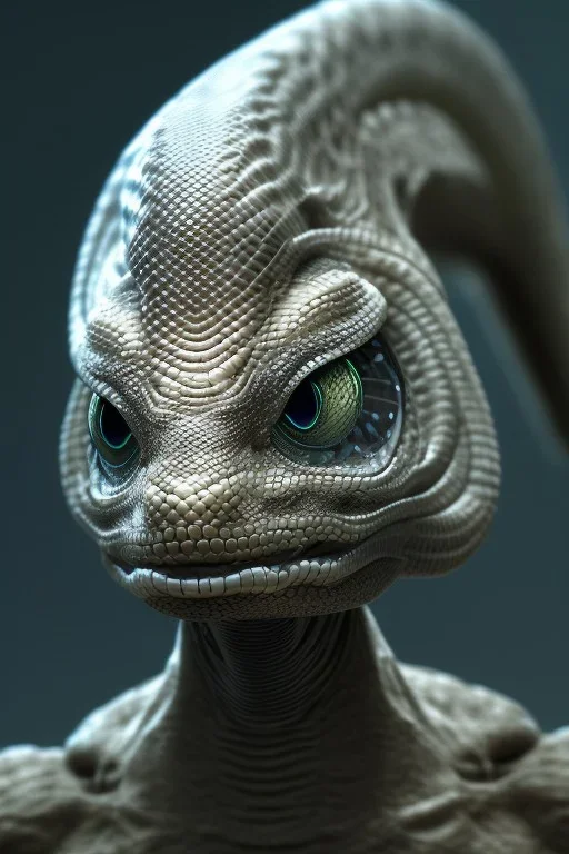 snake alien, head,8 eyes, evil, 8k, with hairs, finely detailed, photo realistic