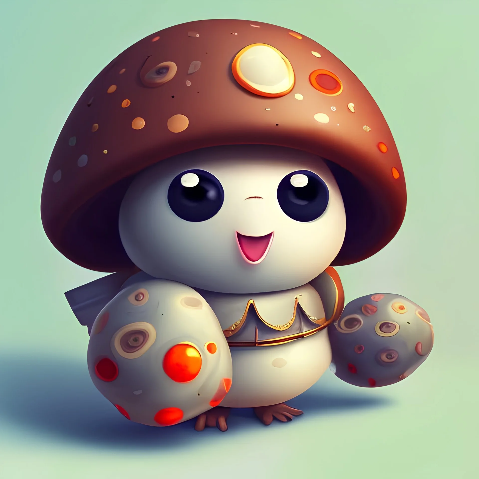 cute mushroom with face