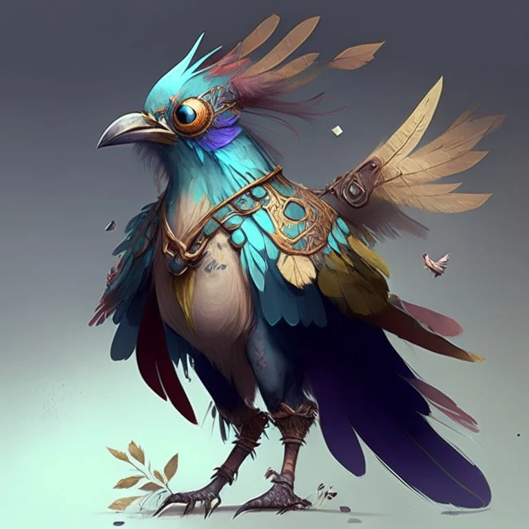 character design of a fantasy bird