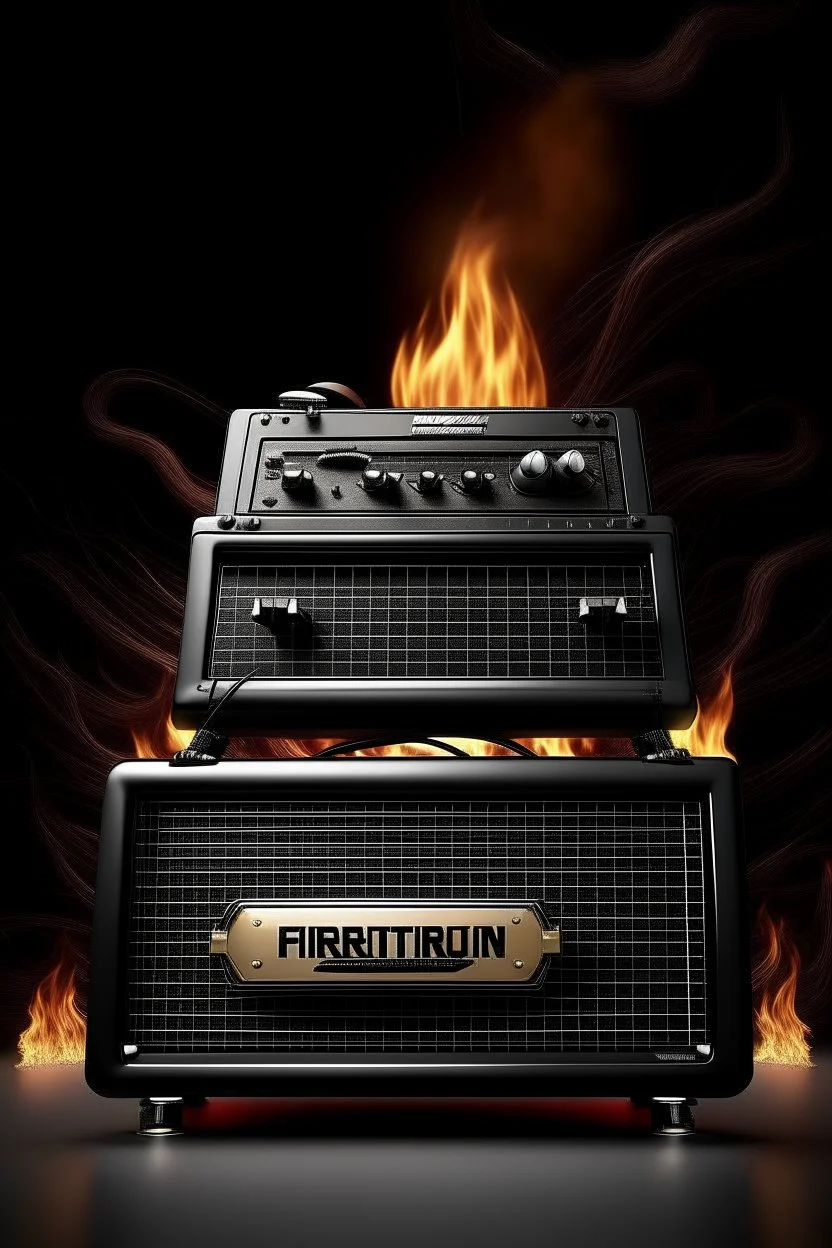 4k full realism, full details, logo emission radio hardrock firestarter