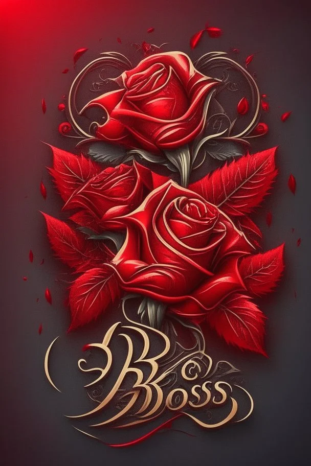 Beautiful roses logo design red