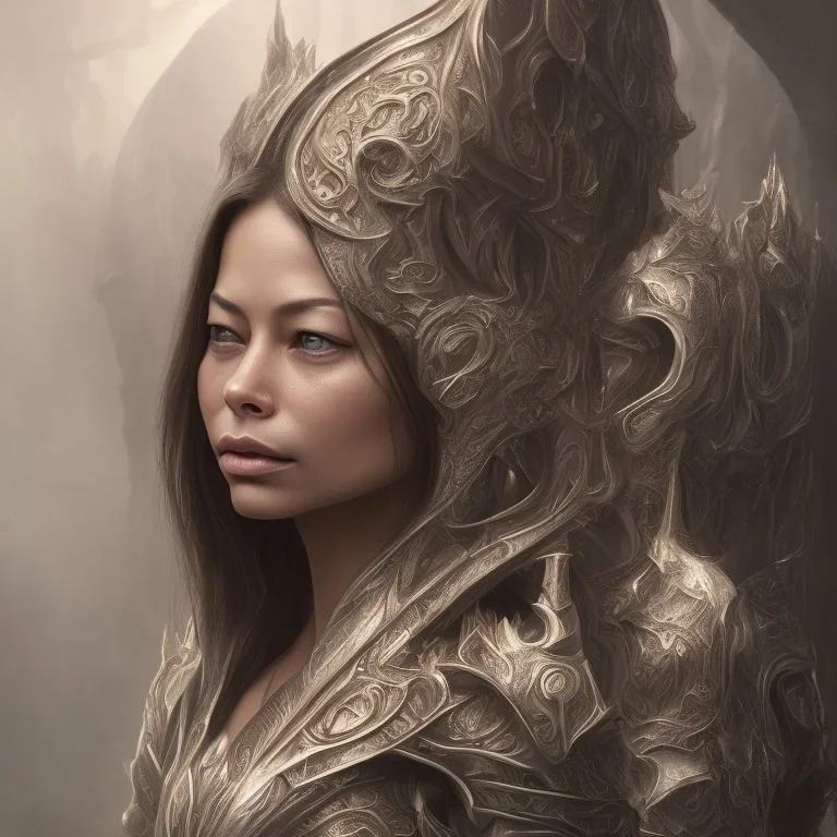 kristin kreuk, long black hair, perception of mortality, loose morals, angry at society, disappointed by life, Unreal Engine 5, highly detailed, highest quality, digital painting, complex 3d render, unreal engine render, insane detail, intricate photograph quality, magnificent, majestic, highly intricate, Realistic photography, grand hall, wicked throne, holding scepter, crown of barbwire, dark color palette, metallic, highly detailed, highest quality, digital painting