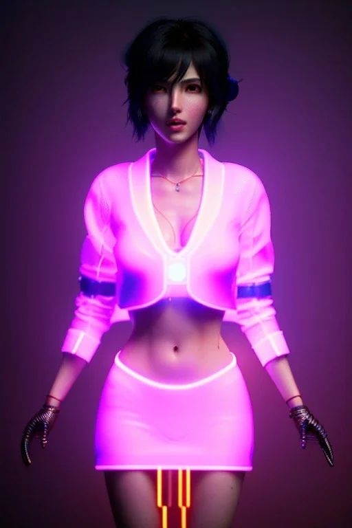 Ghost in the shell style, pretty cyber woman, cables, futuristic, blood, black, gold, brown, geisha style, decorative color feathers, simétrico, circuits, neon style, a lot of led lights, fog, rain, vibrant color, highly detailed, art stations, concept art, smooth, unreal engine 5, god rays, ray tracing, RTX, lumen lighting, ultra detail, volumetric lighting, 3d, finely drawn, high definition, high resolution.