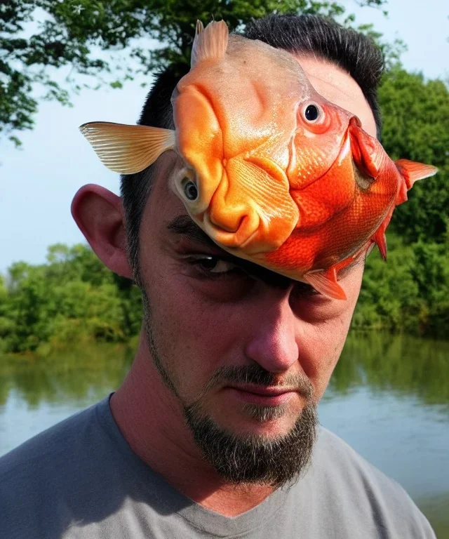 man with carp head