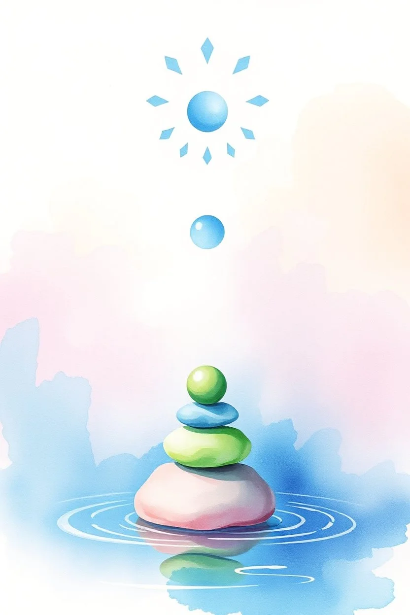 Balance,, Compassion represented as symbols pastel water colors