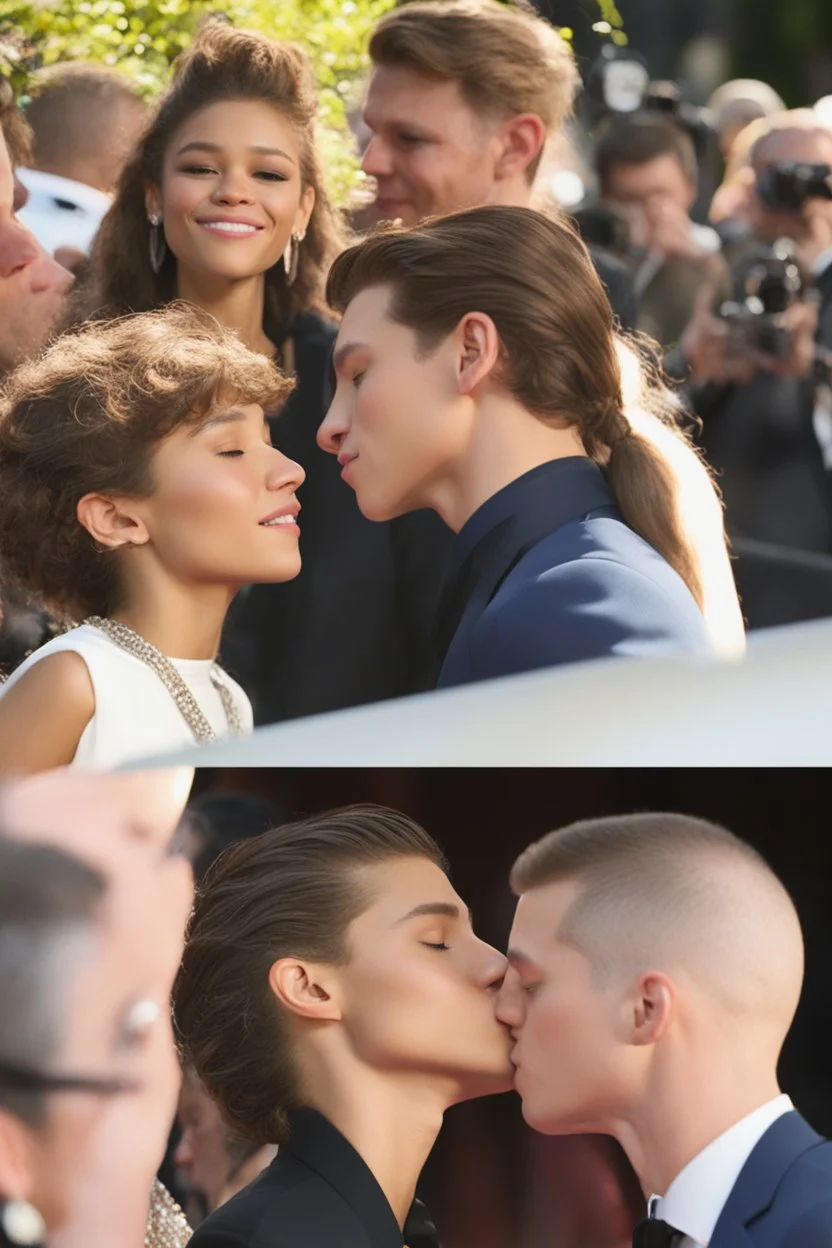 tom holland kissing zendaya