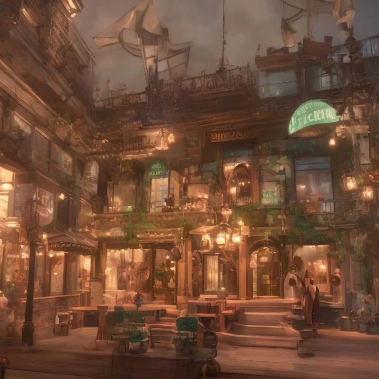 steampunk Starbucks cafe