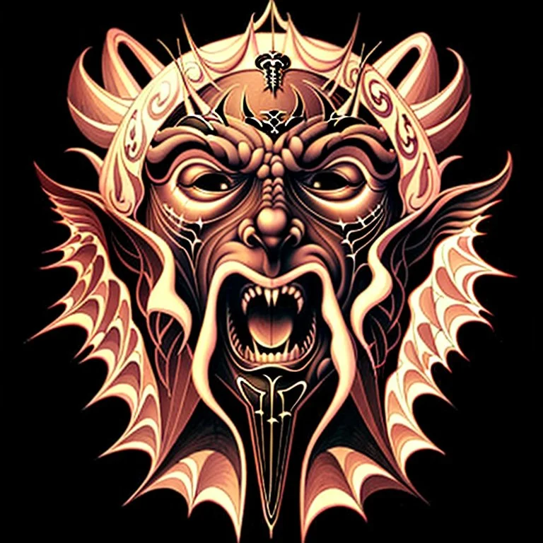 "Design a powerful and iconic logo for 'Beelzebub,' drawing inspiration from the mythological and infernal aspects associated with this dark figure. Integrate symbols such as demonic wings, sinister motifs, and ominous typography to convey a sense of malevolence and authority. Utilize a color palette that evokes the depths of hell, and ensure the logo is both visually striking and capable of instilling a deep sense of foreboding. The goal is to create a logo that captures the essence of Beelzebu