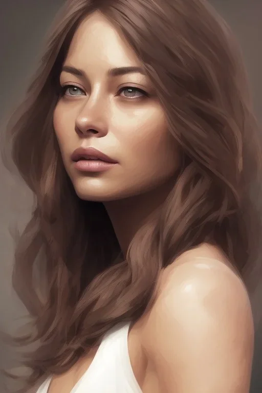 Kristin Kreuk, head and shoulders portrait, head and shoulders portrait, 8k resolution concept art portrait by Greg Rutkowski,