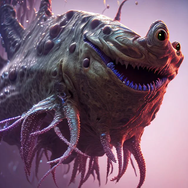 fluid ink angler fish creature, unreal engine 5, 8k resolution, photorealistic, ultra detailed