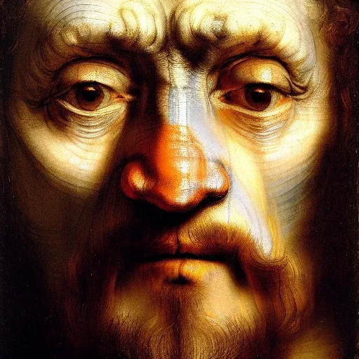 Human face, by Rembrandt, 4k