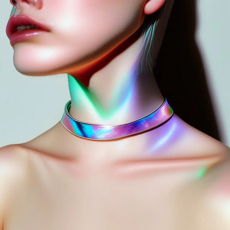 iridescent metallic choker