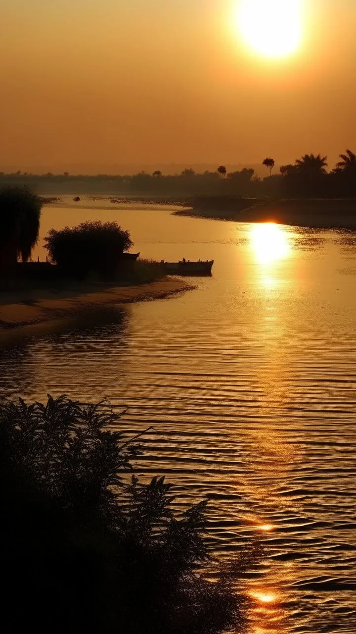 Nile river, sunseting