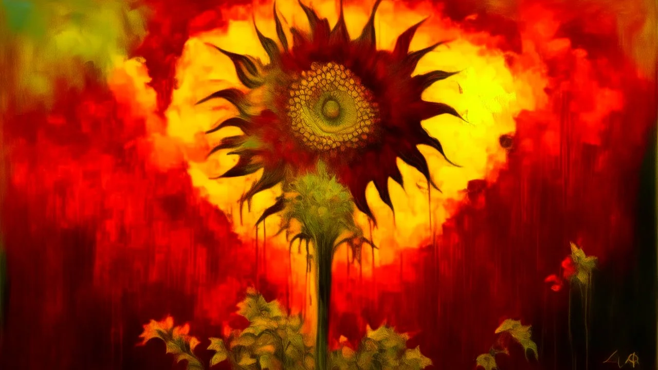 Spirit of the Sunflower in the style of Joseph Mallord William Turner