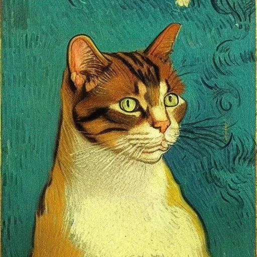 Portrait of a cat by Van Gogh