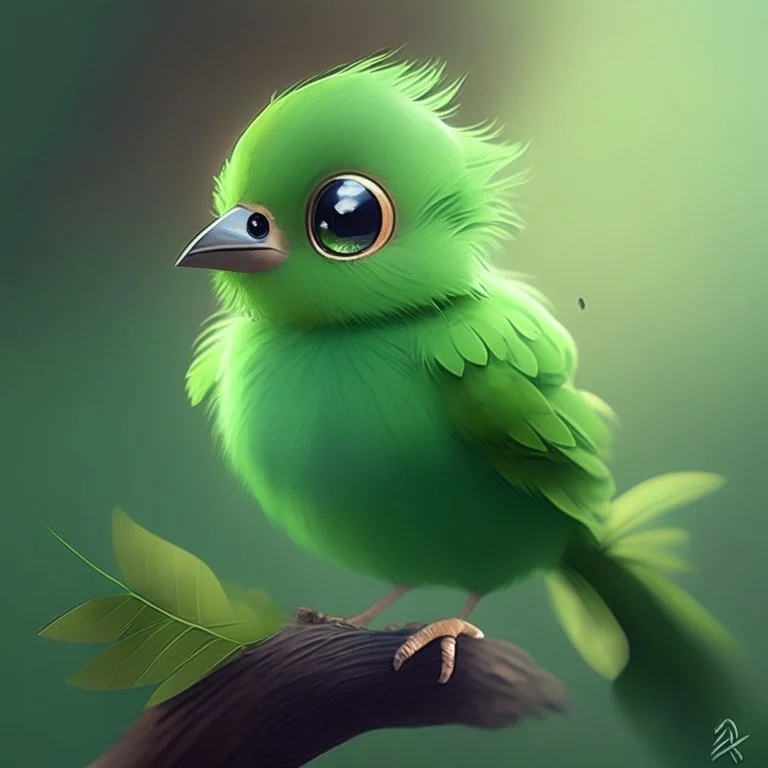 A cute green bird, avatar