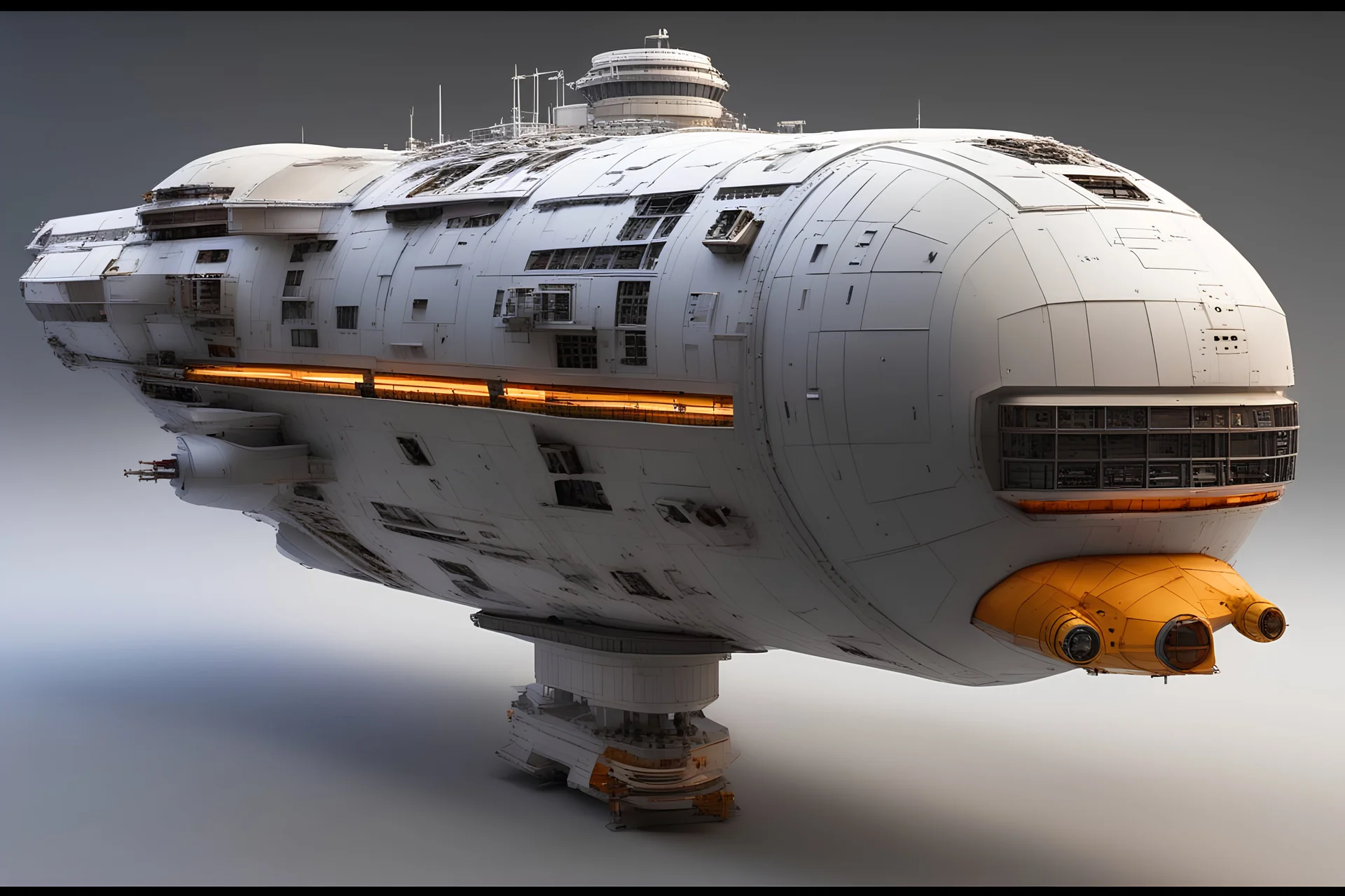 starship modeler scratch build lng carrier spacecraft in the style of Chris Foss