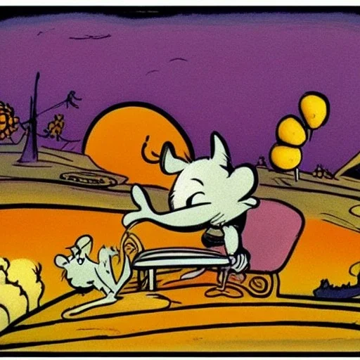 from krazy kat and ignatz mouse by herriman psychedelic landscape