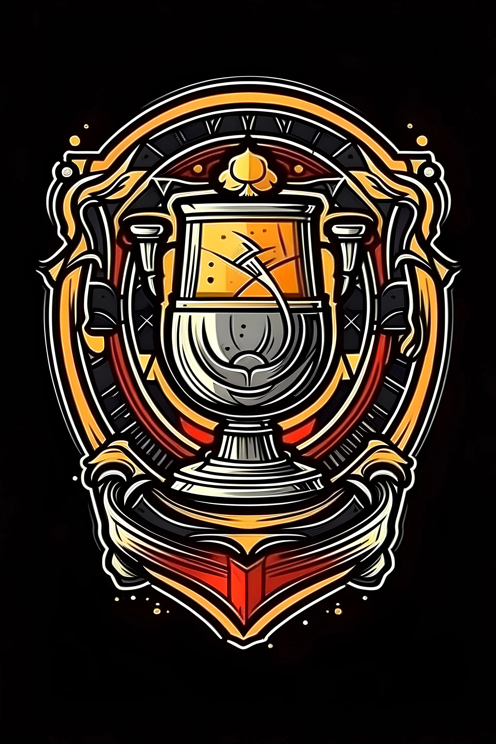 logo médiéval d'un verre d'alcool