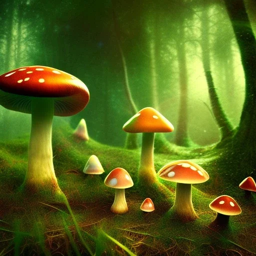 psychedelic mushrooms with alien texture, photography, psychedelic forest background