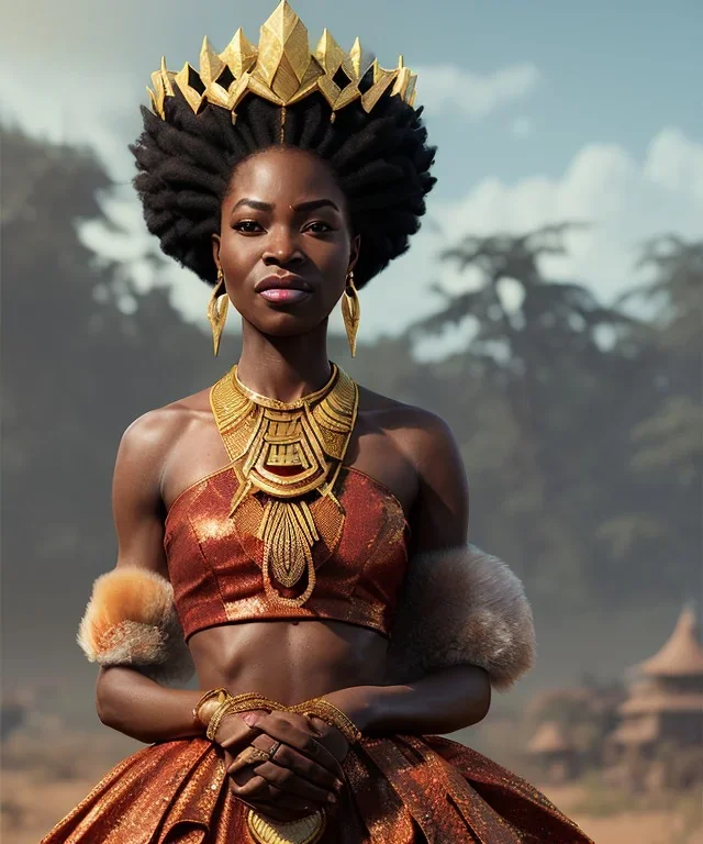 a fancy portrait of a snow african Queen by Greg Rutkowski, Sung Choi, Mitchell Mohrhauser, Maciej Kuciara, Johnson Ting, Maxim Verehin, Peter Konig, 8k photorealistic, cinematic lighting, HD, high details, dramatic, atmosphereric, trending on artstation