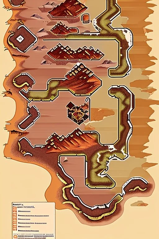 dnd map of red desert village wastelands