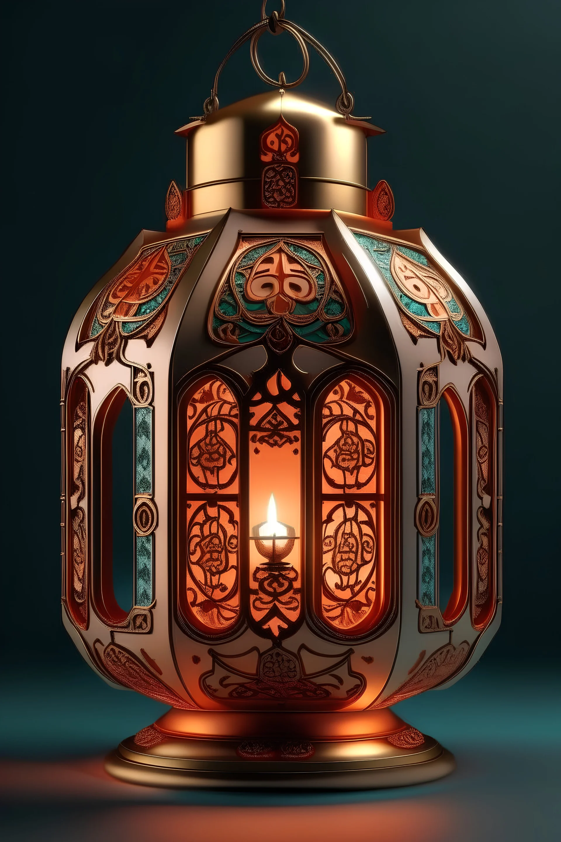 The word Florina is three-dimensional and has a Ramadan lantern on it