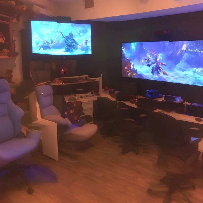 gaming room, gamer, gaming, many tvs