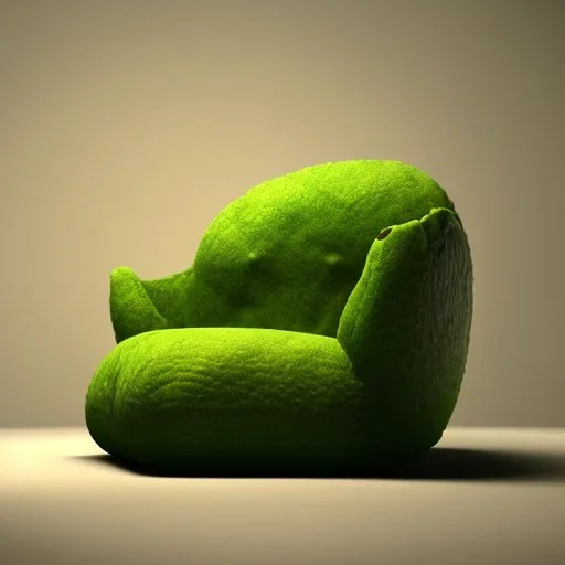 Couch in the shape of an avocado