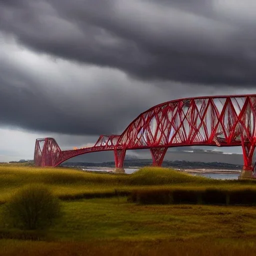  Forth Railway Bridge in stormy weather