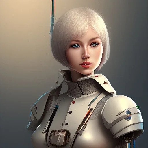 A short haired, light breasted female computer engineer