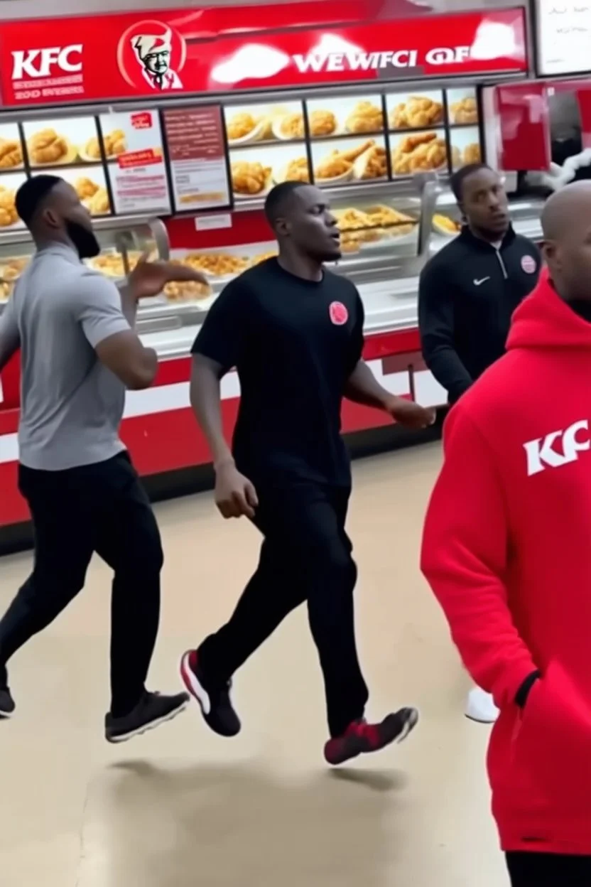 2000000 black men running into a KFC chicken restaurant doing everything to get chicken pure chaos