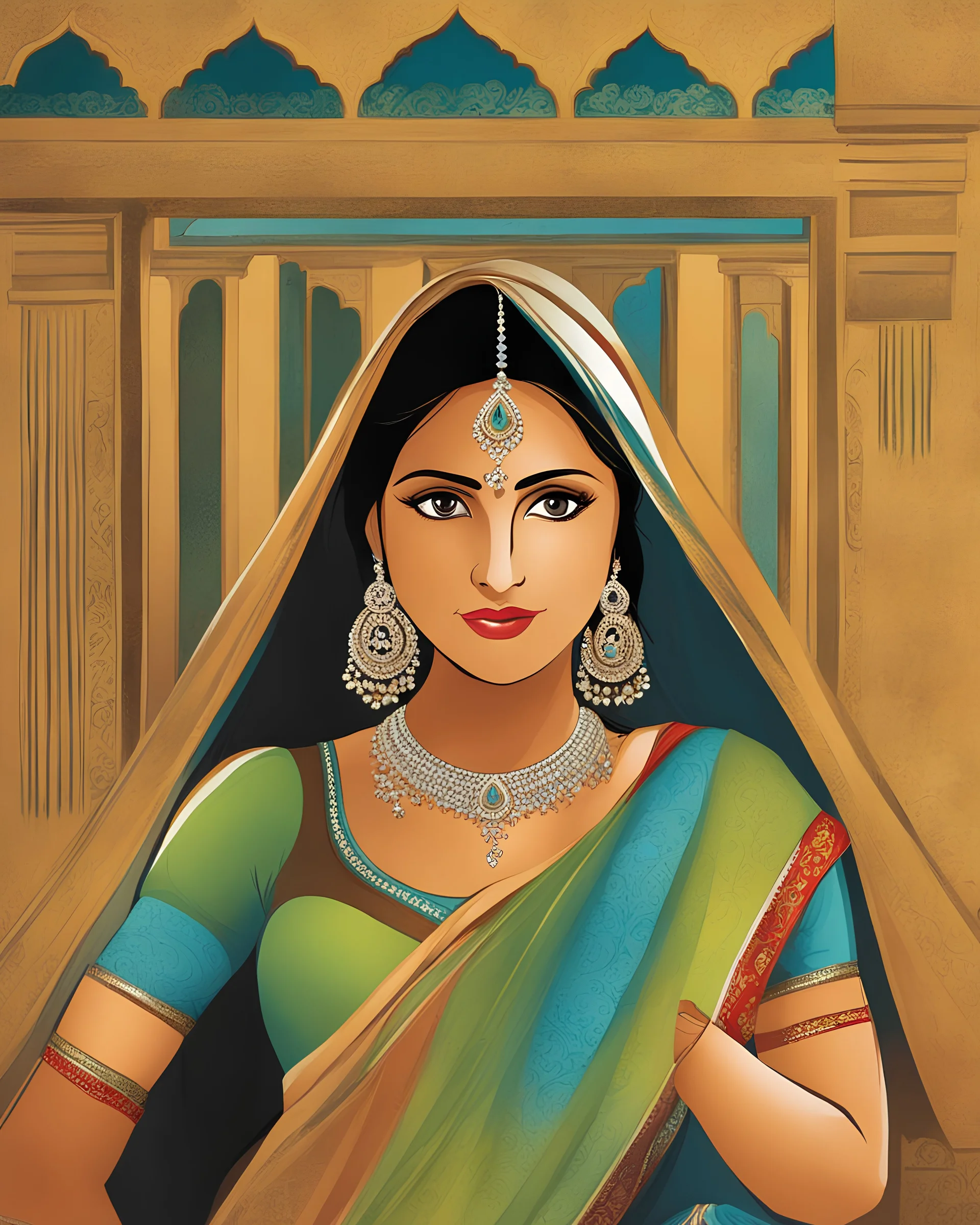 An Indian woman posing for her OF