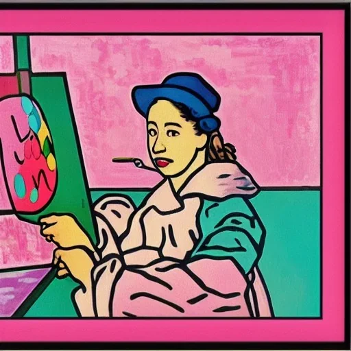 pink lotos mono botan, pop-art vangoh