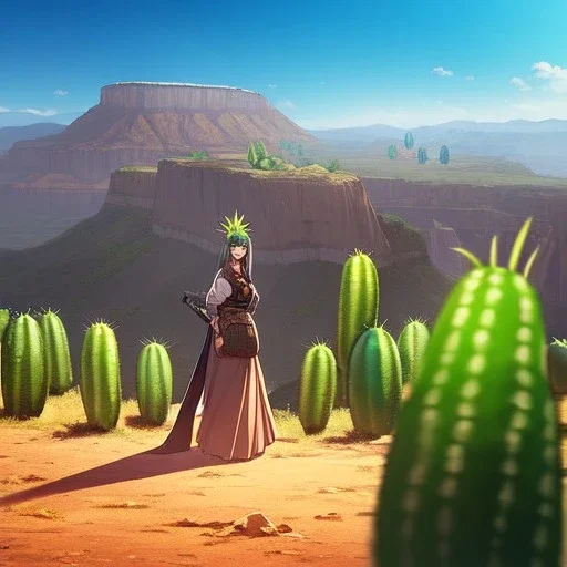 real life like cactus in the desert in arizona, grand canyon, anime