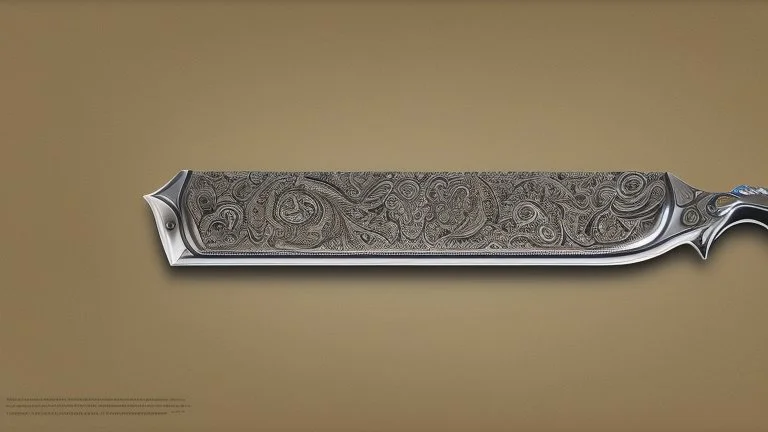 Design d'un couteau en acier damassé avec un manche joaillerie