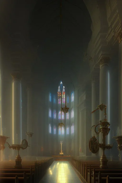 church inside, 8k resolution concept Greg Rutkowski,