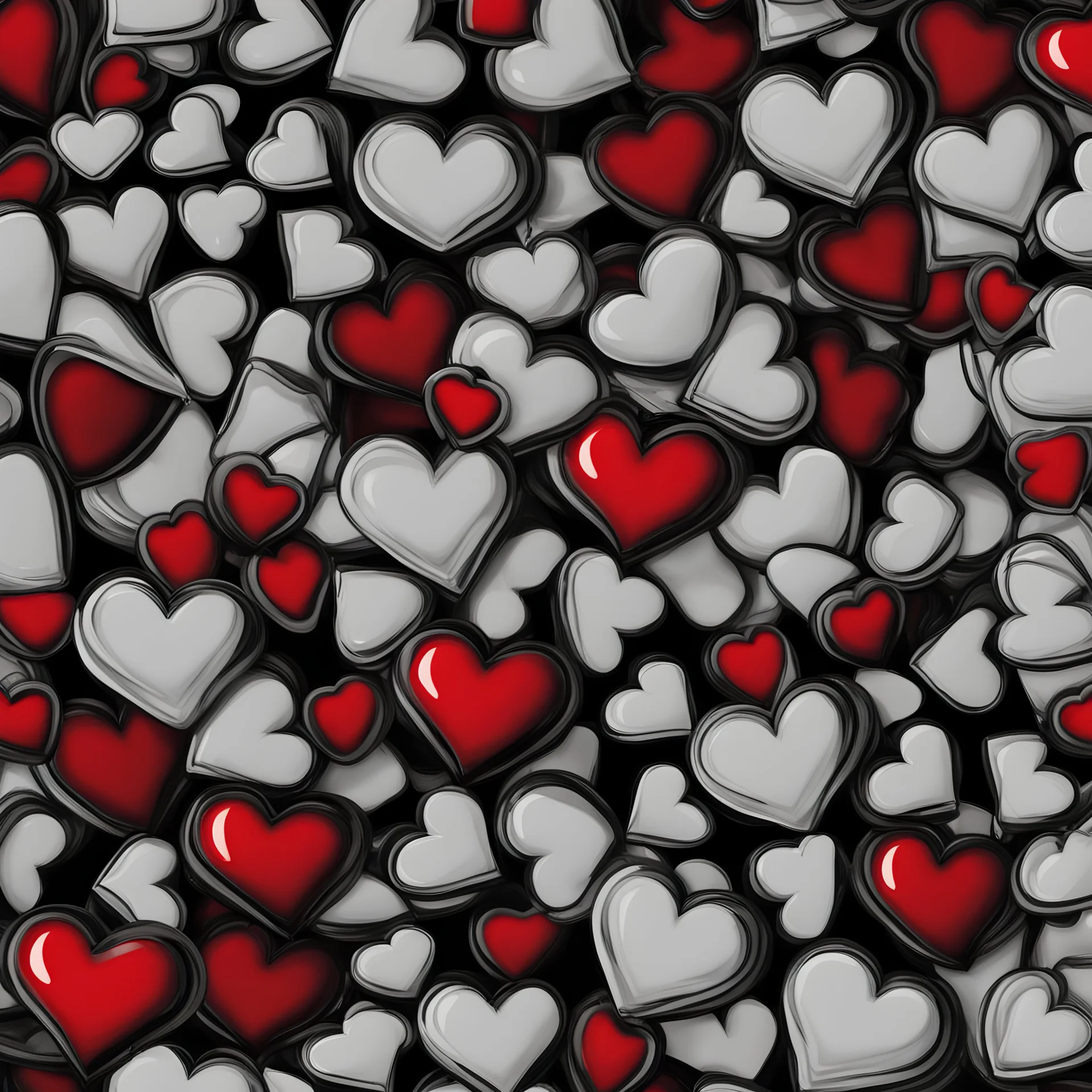 a lot of real!!!! hearts in zip lock bag, realistic style, black background,