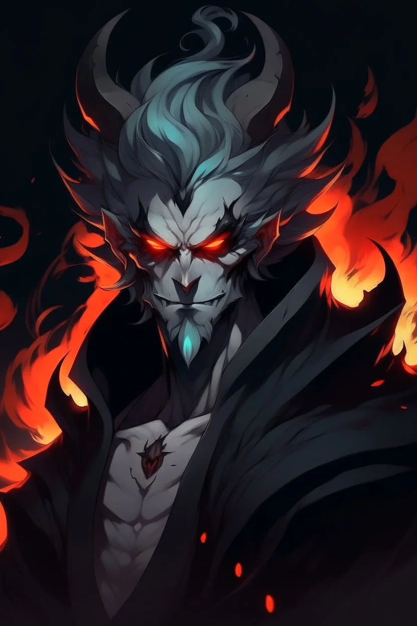 Hades, demon, anime art style